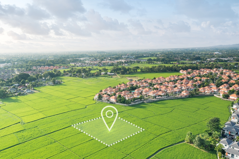 Aerial survey of a Bali land plot for due diligence before purchase