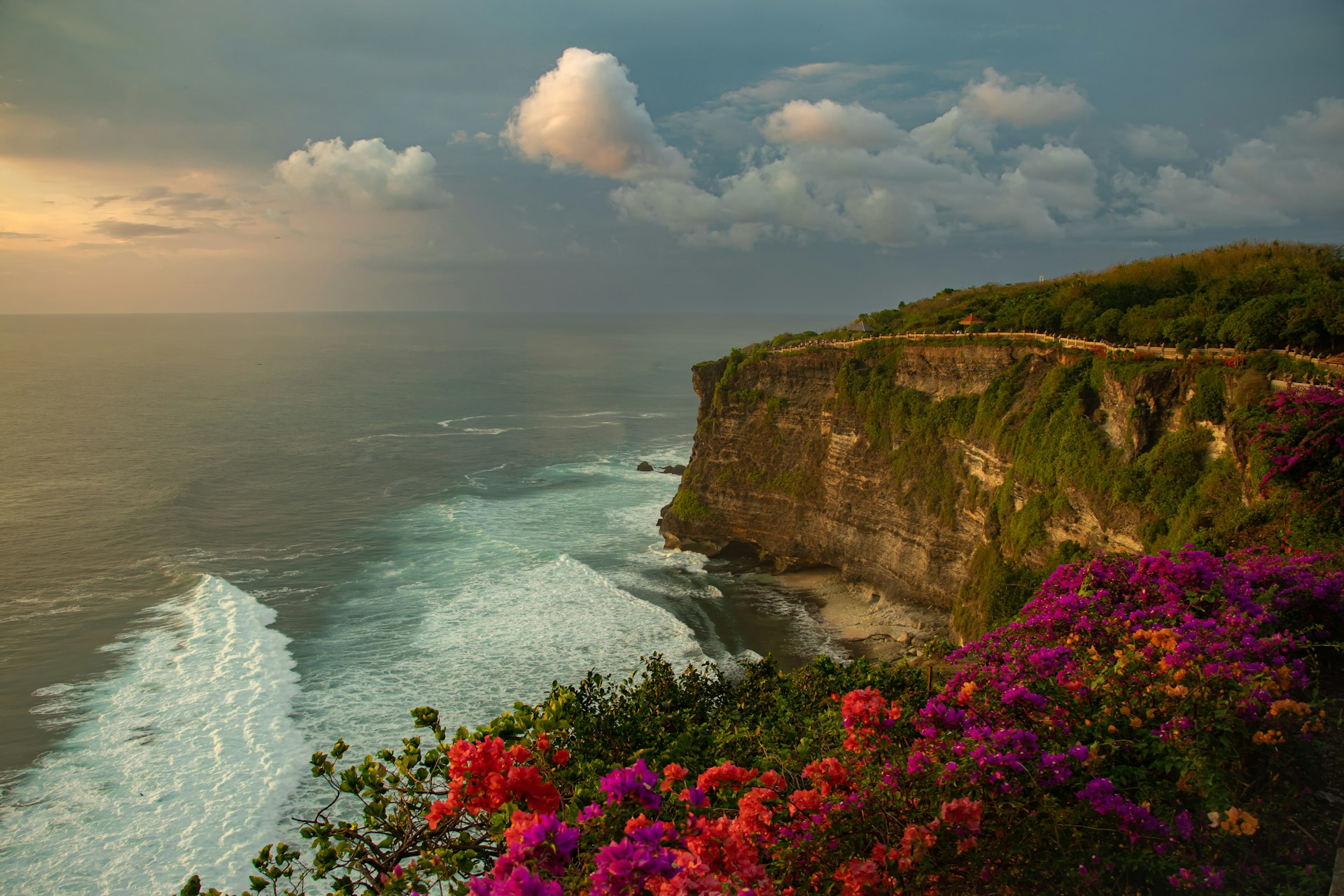 Clifftop overlooking the ocean in Uluwatu, Bali